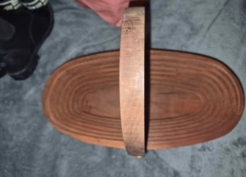 Signed Wooden Collapsible Basket