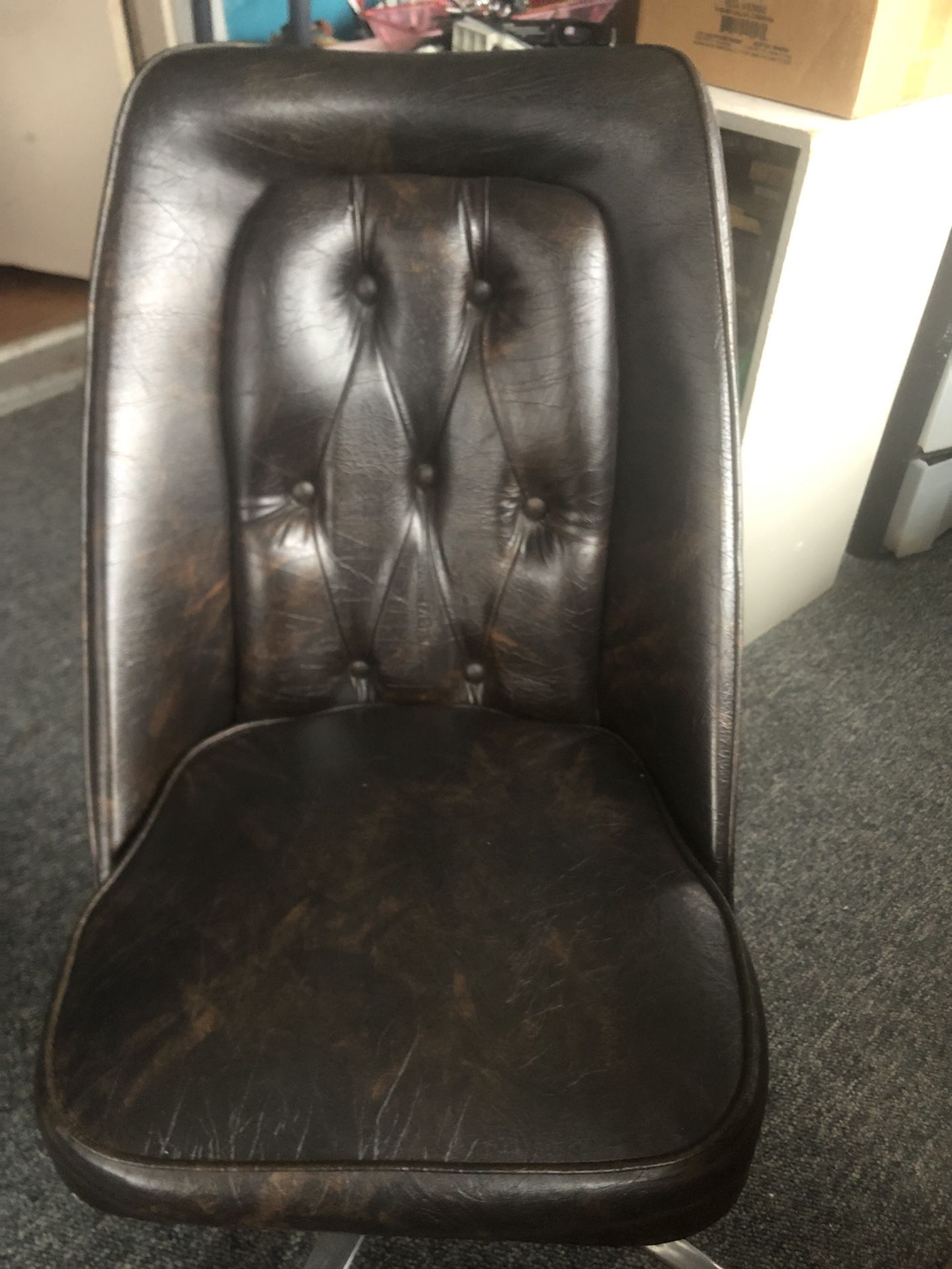 1960s Douglas Faux Leather Swivel Chair