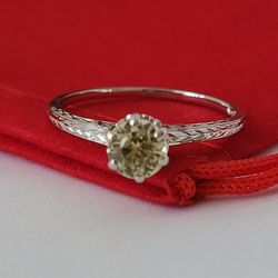 ❤️14k Size 8.25 Beautiful Solid White Gold Topaz Ring!/ Anillo de Oro Blanco con 1 Topacio Amarillo! 👌🎁Post Tags: Anillo de Oro