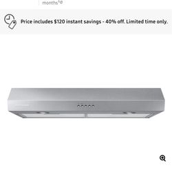 New Samsung 30" Under Cabinet Vent Hood 