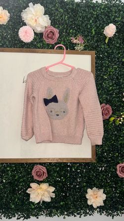 Girls Pink Bunny Knit Sweater 18m