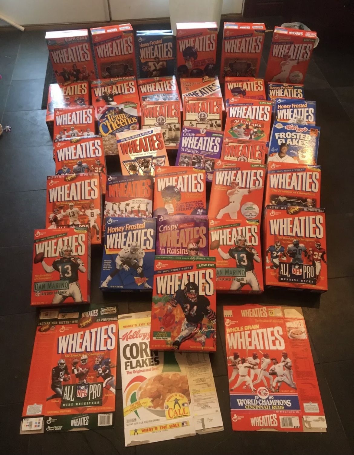 35 Empty/Full Wheaties Collectible Cereal Boxes Payton Griffey Super Bowl READ!!