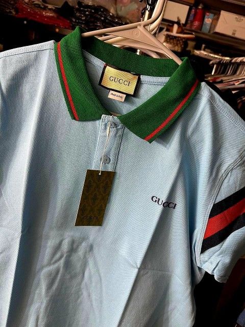 Gucci Baby Blue Polo Shirt 💥Fast Shipping 💥 Hablo Español 💥