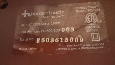 Human touch perfect zero gravity chair