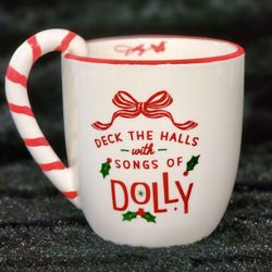 Dolly Parton Candy Cane Mug Deck The Halls Christmas 2025 16oz  New 