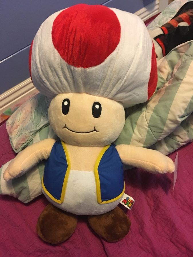 Officially licensed giant toad super Mario plush