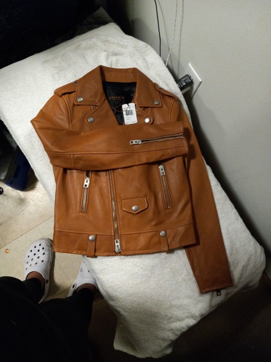 Coach Leather Jacket Women's Xs