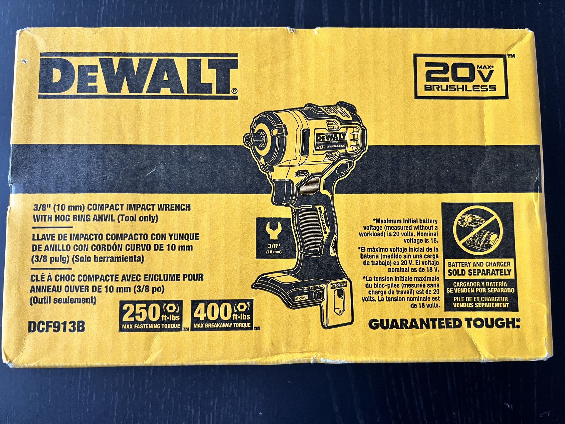 Dewalt 20v Brushless Compact 3/8 Impact Wrench