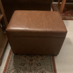 Leather Ottoman w/ Storage