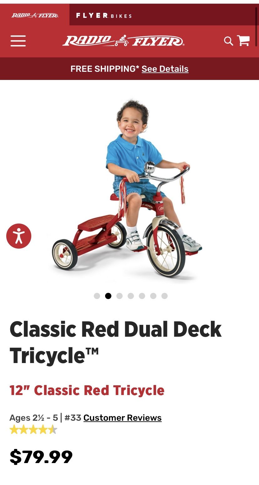Red Dual Deck Tricycle Radio Flyer Tricycle Vintage Radio Flyer