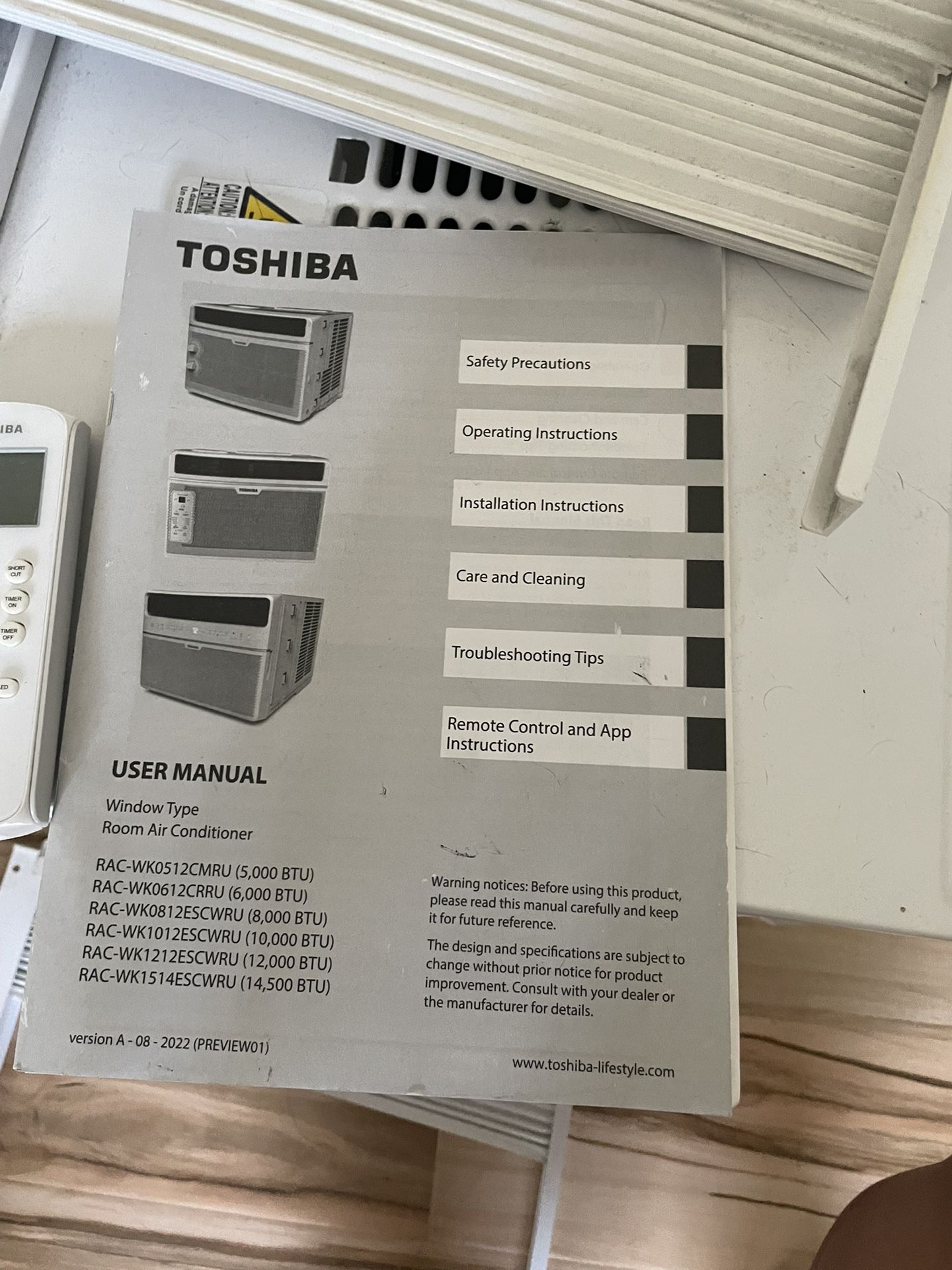 Toshiba AC UNIT for Window