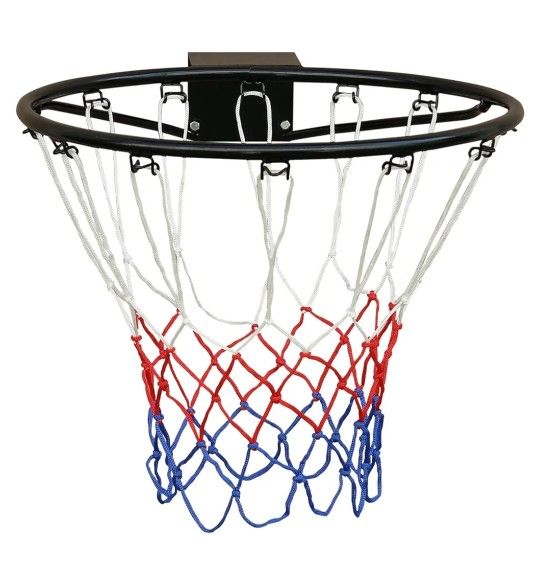 Rakon Basketball Double Spring Solid Rim, Basketball Goal with All Weather Net Wall Mounted Basketball Hoop 18'' BRAND NEW in Box