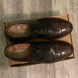 Johnston & Murphy Heritage Men’s Dress Shoes – Burgundy & Black Leather, Size 12