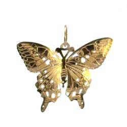 Woman’s Ladies 14k Yellow Gold Butterfly Charm Pendant For Necklace GP3119426