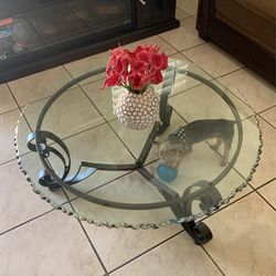 Glass Coffee Table And Glass Table 