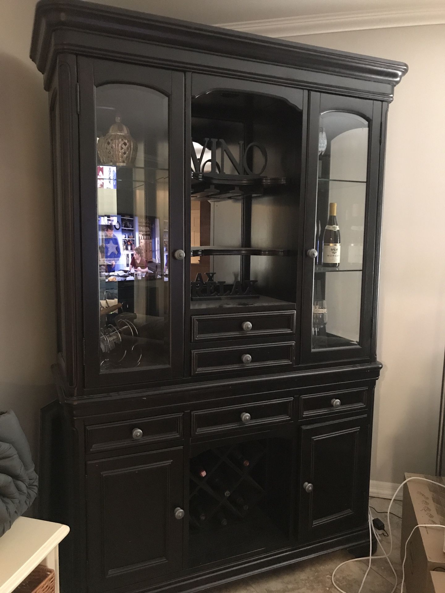 Black China/Wine Cabinet