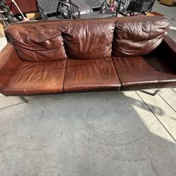 Brown Leather Sofa