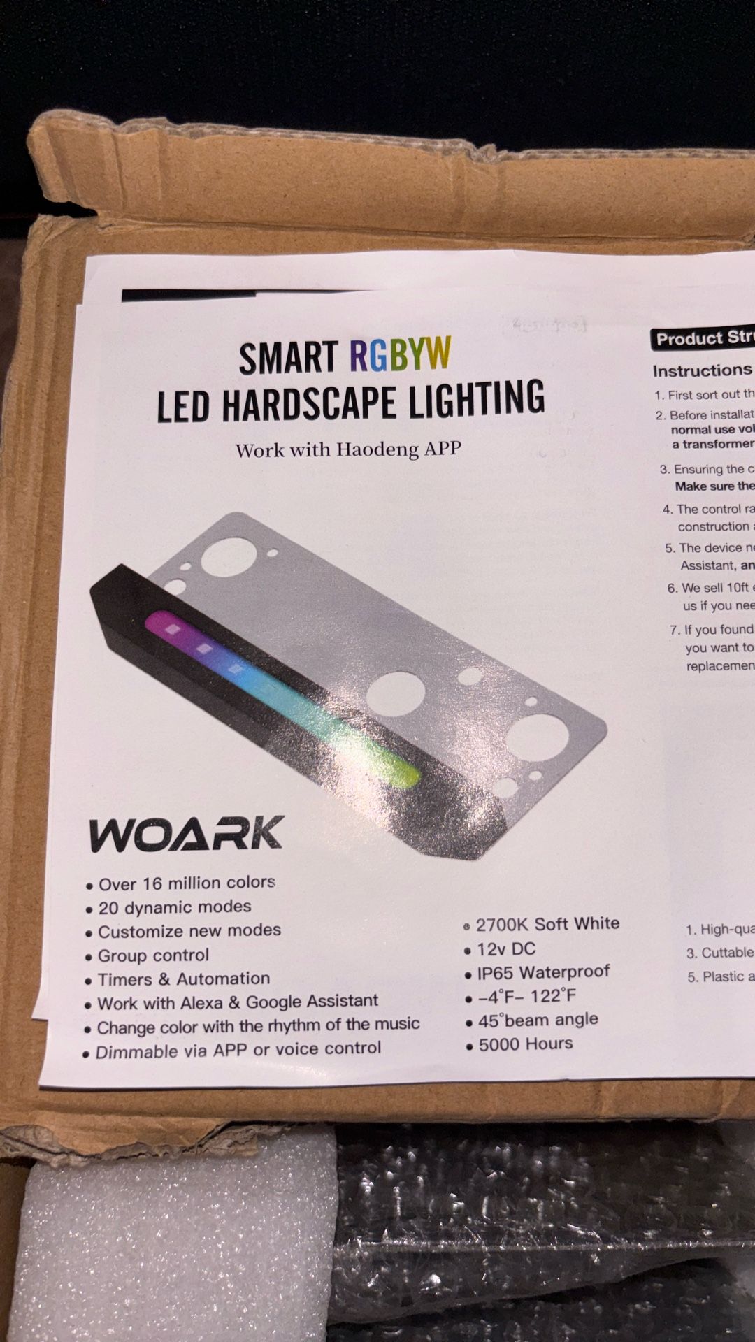 Woark Smart Hardscape LED Lights