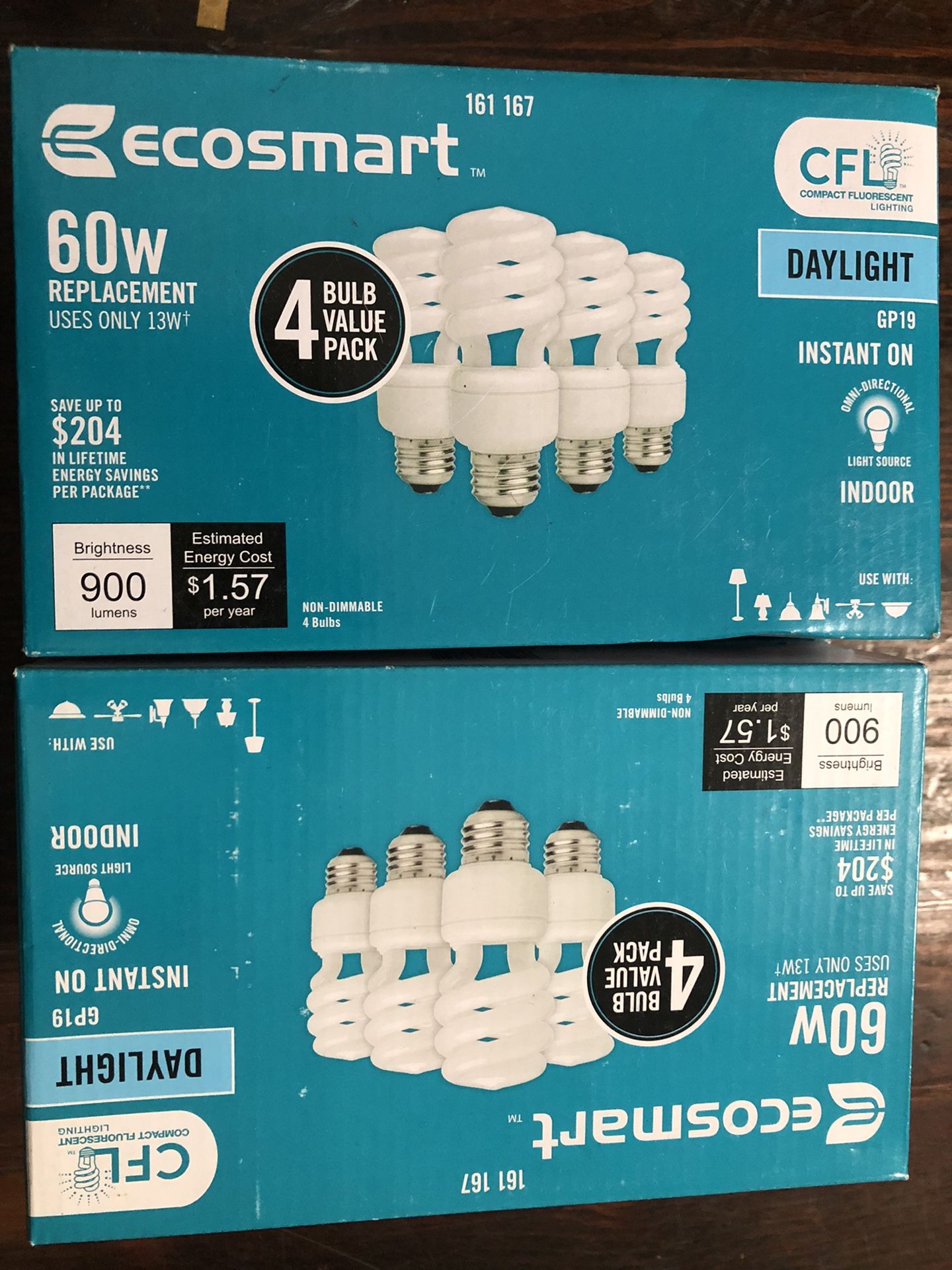 EcoSmart 60W /13W Equivalent Soft White Spiral CFL 423-599 - Carton of 12 Bulbs!