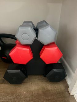 Hex Dumbbell Set With Rack – Excellent Condition