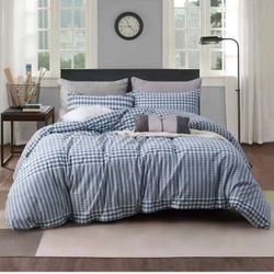 Duvet Cover Set 106x90 Inches Washed Cotton King Size