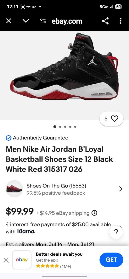 Jordan B'Loyals Size 11