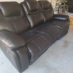 Black Recliner Sofa Couch 