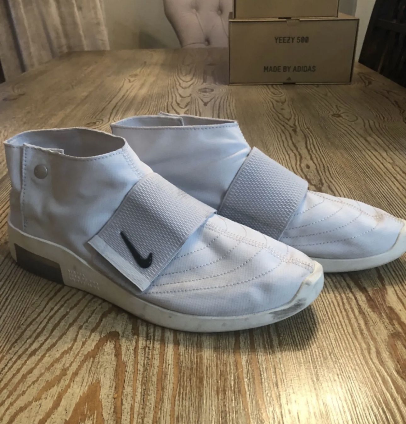 Size 10- Air Fear of Gods Moccasin Pure Platinum- Pre Owned- No