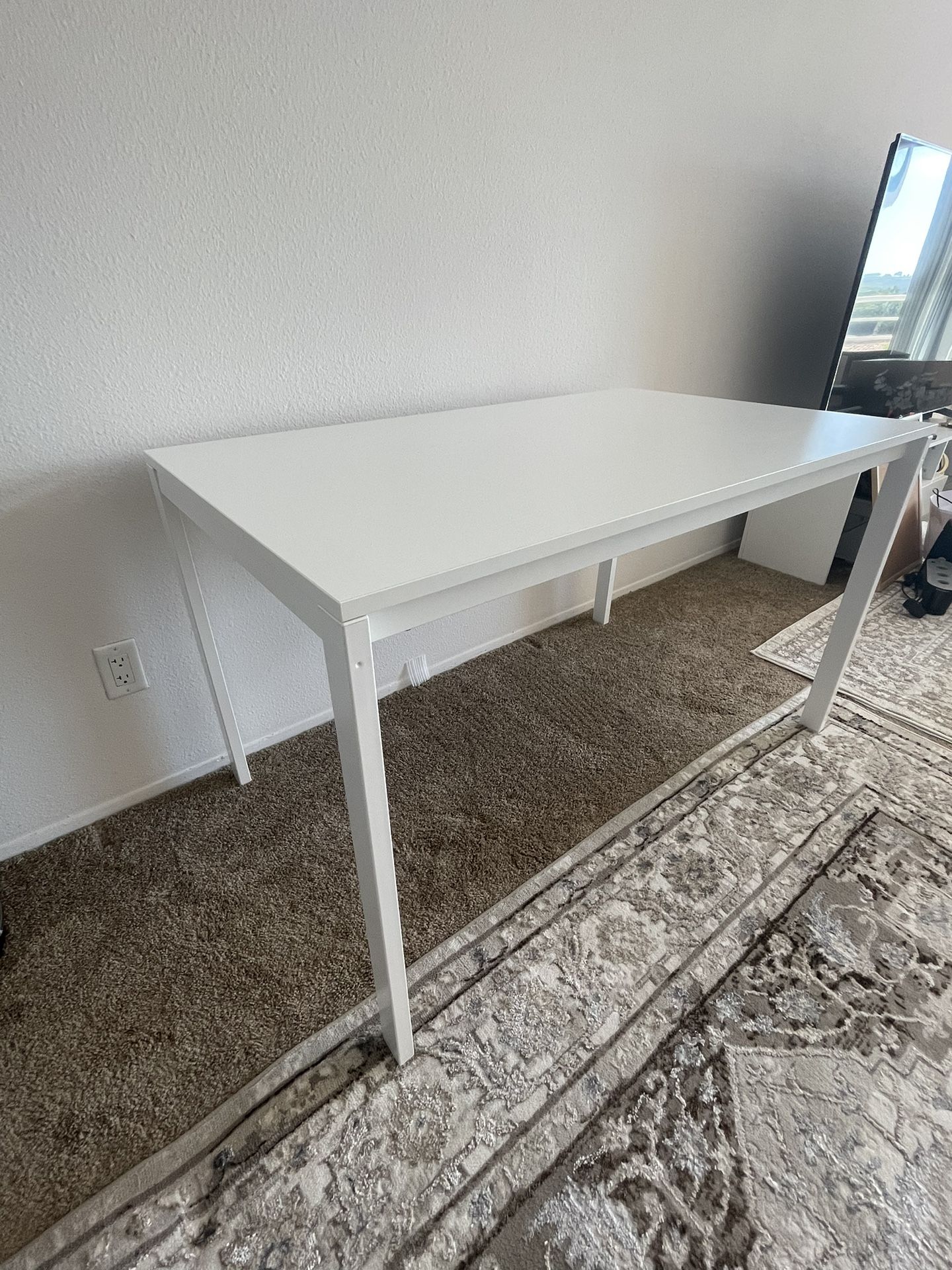 Almost New Long White IKEA Melltorp Dinning Table