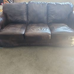 Leather Couch With Removable Cushions, Make An Offer!