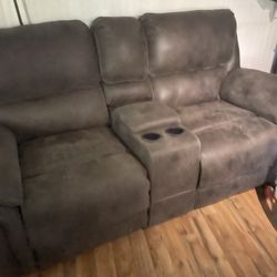 Pleather Loveseat Recline 