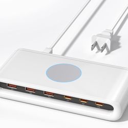 VPSUN 100W USB C Charging Station 6 Port Fast Charger