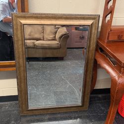 Large Metal & Glass Mirror - L- 42 1/2 Inches W - 31inches