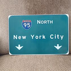NEW YORK METAL SIGN.  12" X 8".  NEW.  PICKUP ONLY