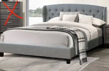Gray king size bed frame