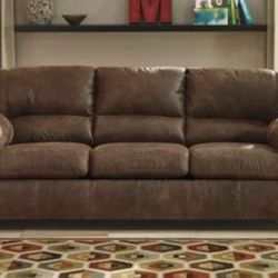 Fur Leather Sleeper Sofa, And Loveseat Combination