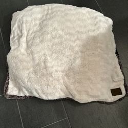 Beige and Brown Reversible 36inch Soft Fur Dog Bed 