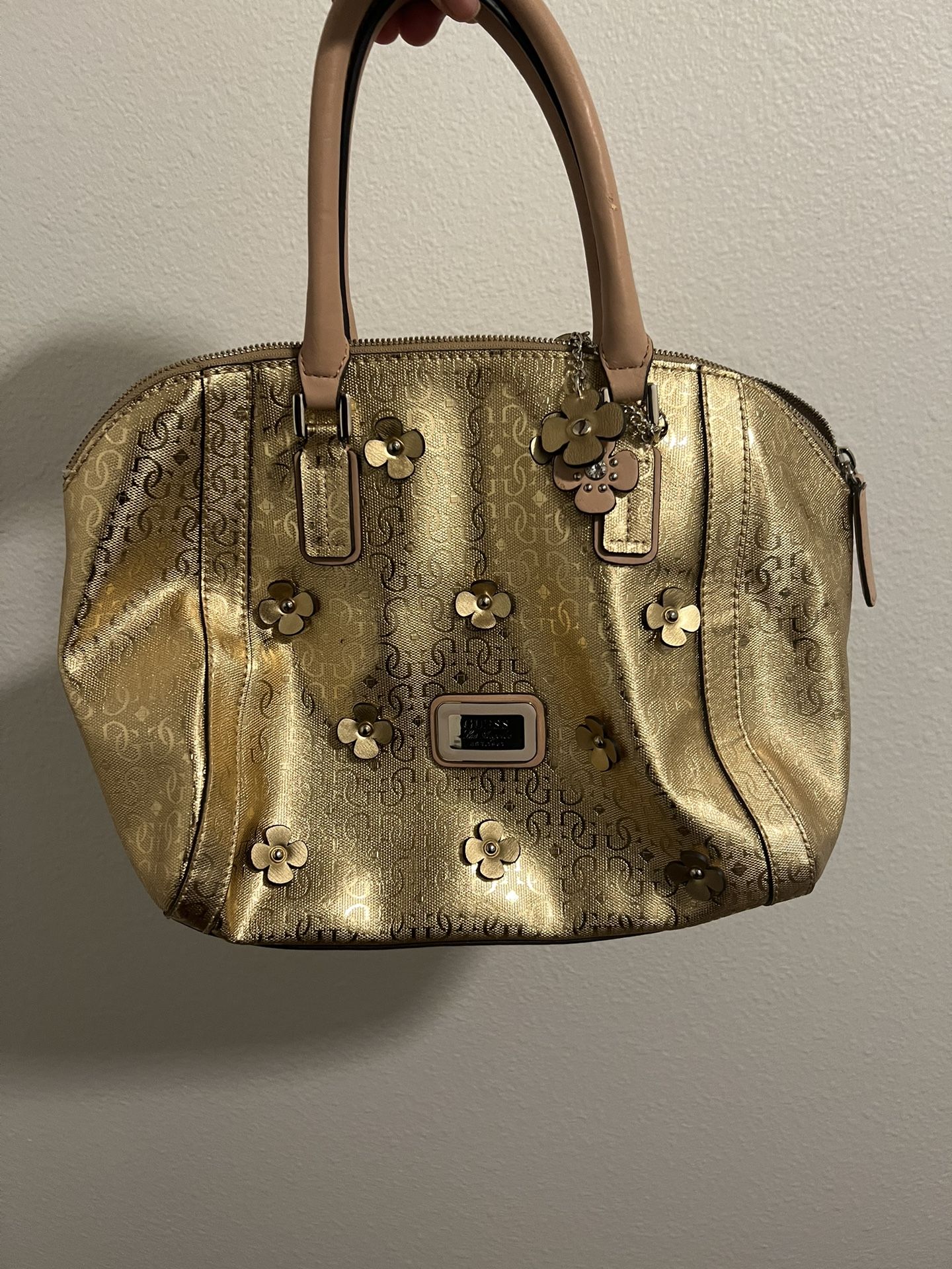 Gold Guess Shoulder Bag /With Matching Wallet