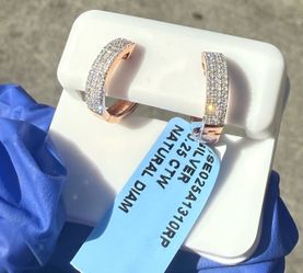 .25 ctw Rose gold plated over 925 Sterling Silver Huggies (new)