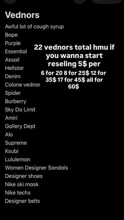 RESELING VENDOR LINKS