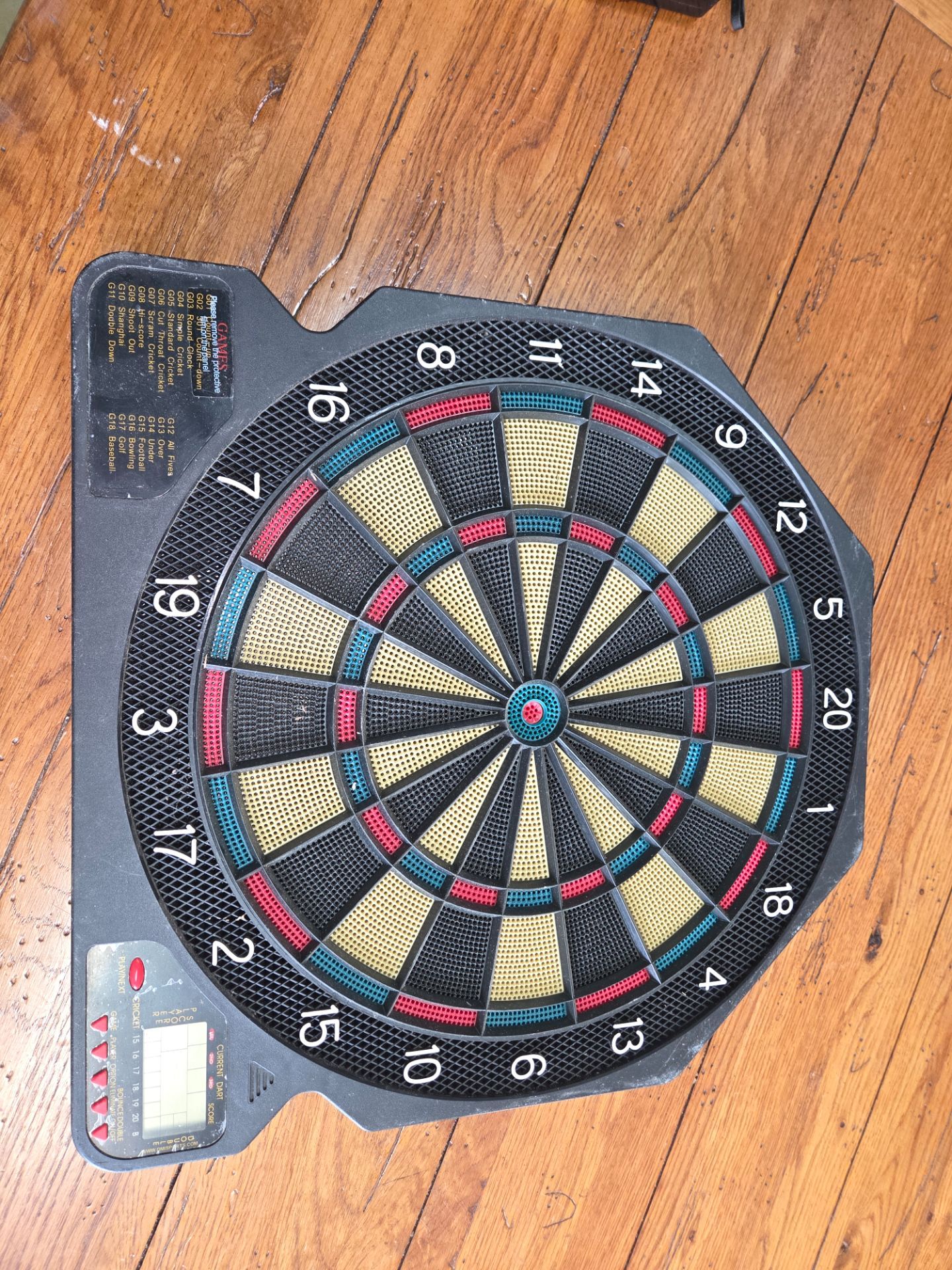 Electric dart board, no darts