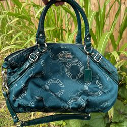 Coach Madison Sophia Dotted OP Art Satchel Handbag Purse 15935