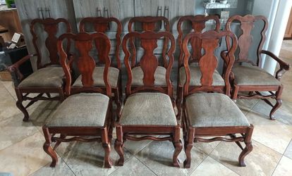 Vintage Queen Anne Style Dining Chairs