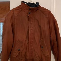 ADVENTURE BOUNDS BY WILSON MEDIUM BROWN LEATHER JACKET
