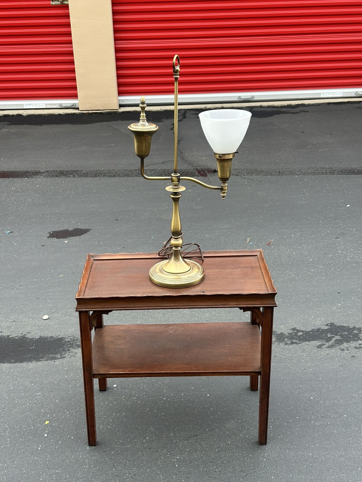 End Table With Mid Century Lamp