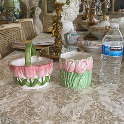 Ceramic Basket And Vase 