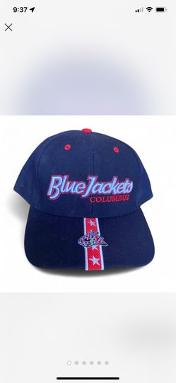 This is a vintage Columbus Blue Jackets Twins Enterprise strapback cap hat. #NHL