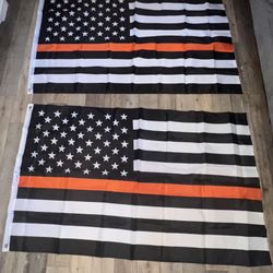Thin Orange Line Flags Size 3ftx5ft 