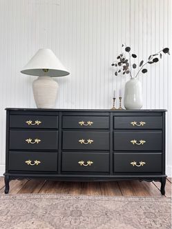Black french provincial dresser