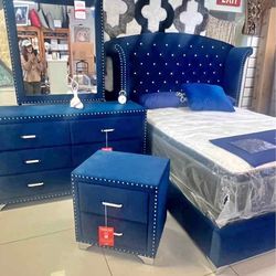 New 4pc Bedroom Set In Box 📦 Buy Now Pay Later $39 Down
